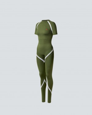 Perfect Moment Allos Seamless Jumpsuit Vert Foncé | 537248HAL