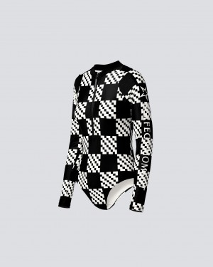 Perfect Moment Block Check PM Half-Zip Spring Suit Noir | 725804IAJ