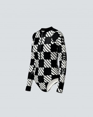Perfect Moment Block Check PM Half-Zip Spring Suit Noir | 130978OEQ