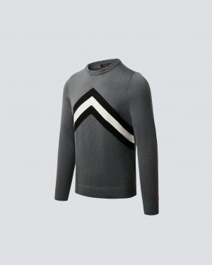 Perfect Moment Chevron Stripe Merino Laine Pull Grise | 672914OPW