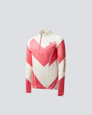 Perfect Moment Chevron Thermal Half-Zip Blanche Rose | 807924QDE