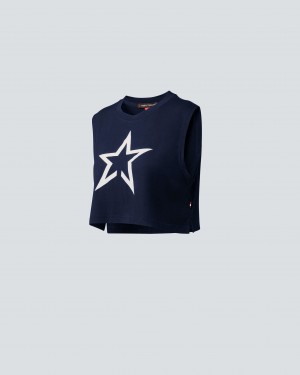 Perfect Moment Cropped Star Tank Bleu Marine | 235678ATN
