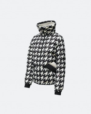 Perfect Moment Houndstooth Après Duvet Down Jacket Noir Blanche | 943865HRN