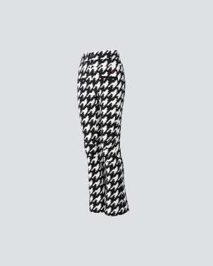 Perfect Moment Houndstooth Aurora High Taille Flare Pant Noir Blanche | 672509DHK