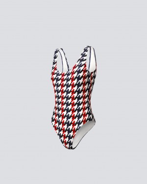 Perfect Moment Houndstooth One-Piece Swimsuit Houndstooth | 481073PDF