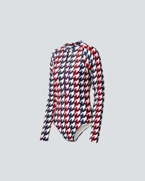 Perfect Moment Houndstooth PM Half-Zip Spring Suit Houndstooth | 528460RTS