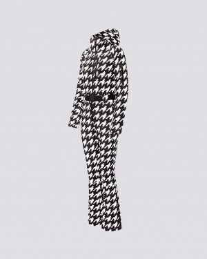 Perfect Moment Houndstooth Ski Suit Noir Blanche | 264359IGH