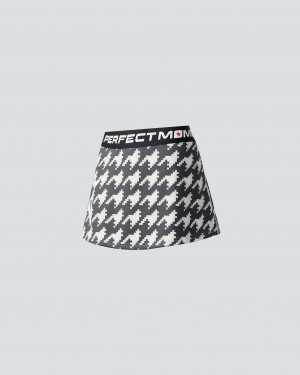 Perfect Moment Houndstooth Starlight Skirt Noir Blanche | 286475IAX