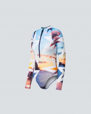 Perfect Moment Ibiza Print PM Half-Zip Spring Suit Ibiza Print | 128096NUY