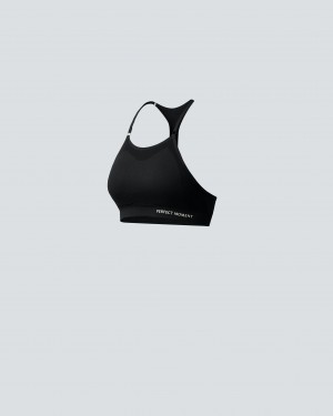 Perfect Moment Intarsia Fitness Top Noir | 324980EJI