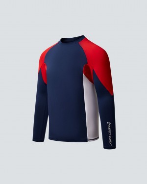 Perfect Moment Mission Neo Rash Guard Bleu Marine Blanche Rouge | 854792TZI