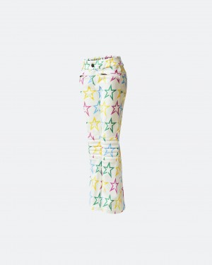 Perfect Moment Rainbow Star Print Aurora Flare Pant Blanche | 938752BLN