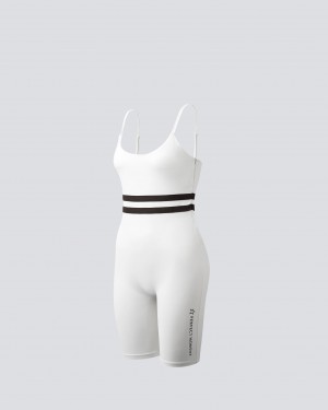 Perfect Moment Seamless Stripe Fitness Suit Blanche | 931457YKV