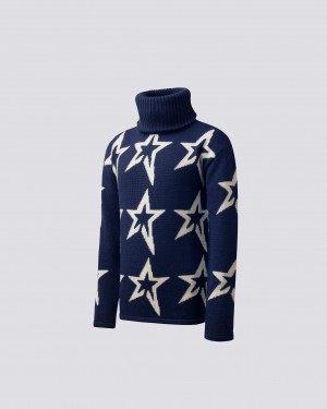 Perfect Moment Star Dust Merino Laine Pull Bleu Marine | 975386UCH