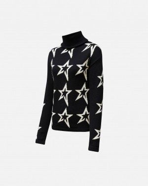 Perfect Moment Star Dust Merino Laine Pull Noir | 038569BWF