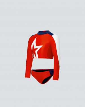 Perfect Moment Star Rash Guard Bikini Rouge | 610975BGY