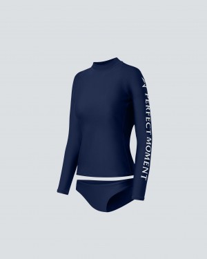Perfect Moment Tempest Rash Guard Bikini Bleu Marine | 936078RKE