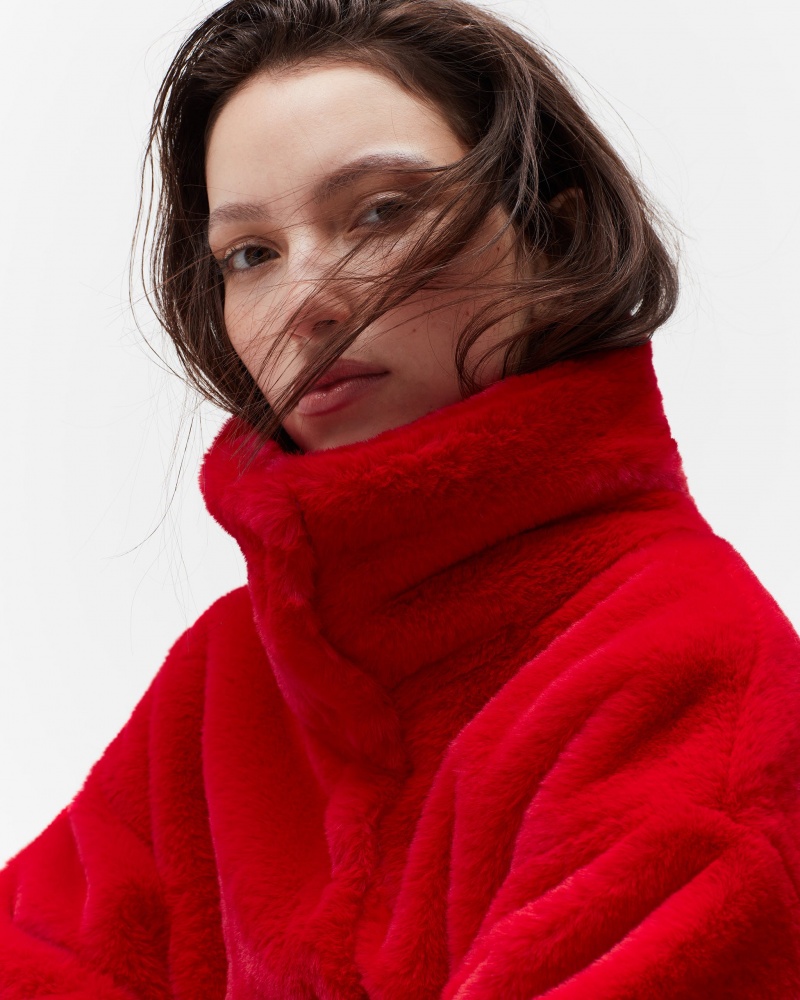 Perfect Moment Astrid Faux Fur Coat Rouge | 402581ULS