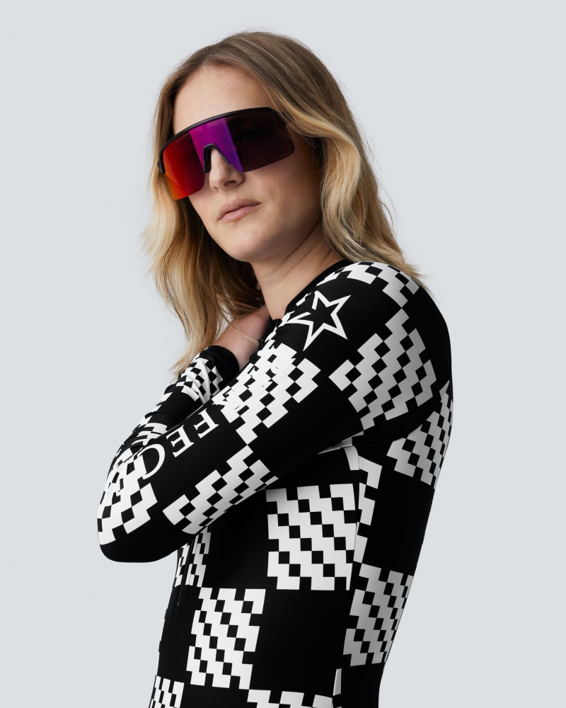 Perfect Moment Block Check PM Half-Zip Spring Suit Noir | 483259JBH