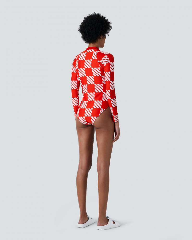 Perfect Moment Block Check PM Half-Zip Spring Suit Rouge | 792103DKB
