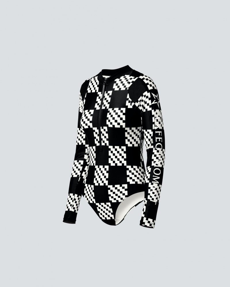 Perfect Moment Block Check PM Half-Zip Spring Suit Noir | 130978OEQ