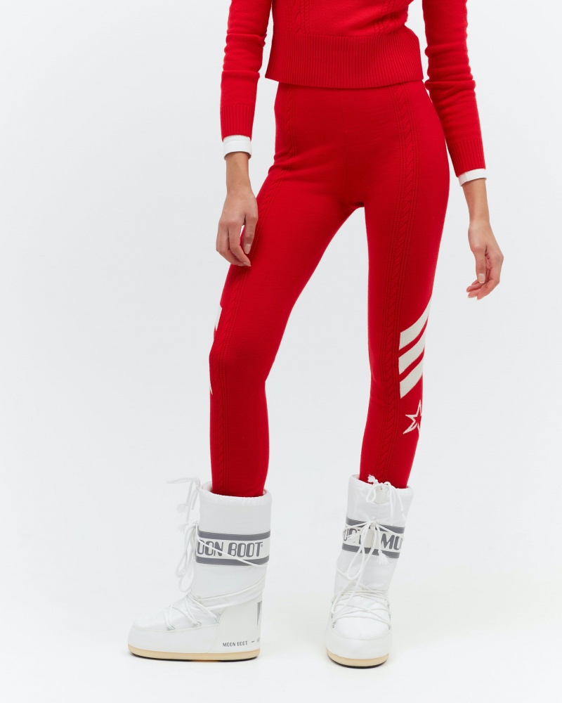 Perfect Moment Cable Merino Laine Legging Rouge | 834271KAC
