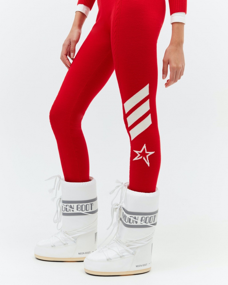 Perfect Moment Cable Merino Laine Legging Rouge | 834271KAC