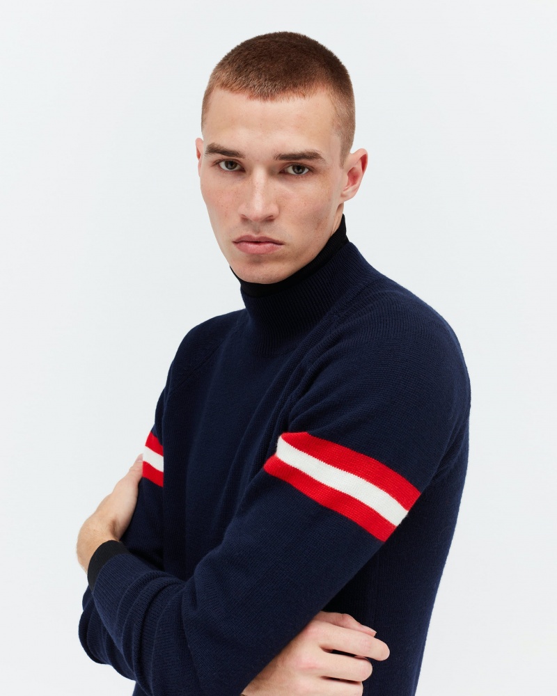 Perfect Moment Chamonix Merino Laine Turtleneck Bleu Marine | 571246WDR