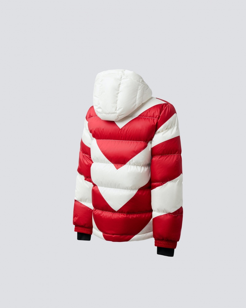 Perfect Moment Chevron Mojo Down Jacket Blanche Rouge | 457921BWY