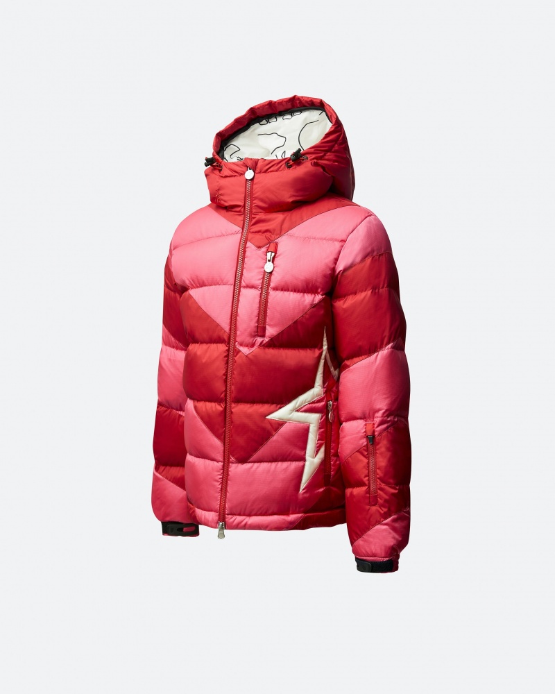 Perfect Moment Chevron Mojo Down Jacket Rose Rouge | 802951JVF