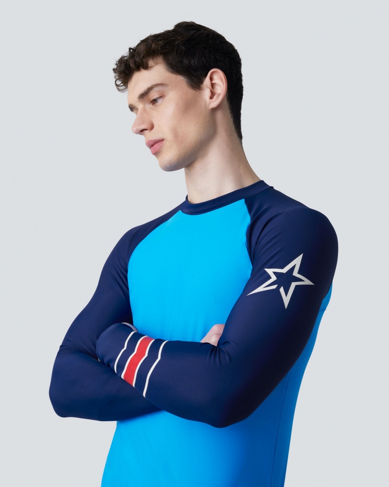 Perfect Moment Chevron Rainbow Rash Guard Bleu Marine | 728065ALQ