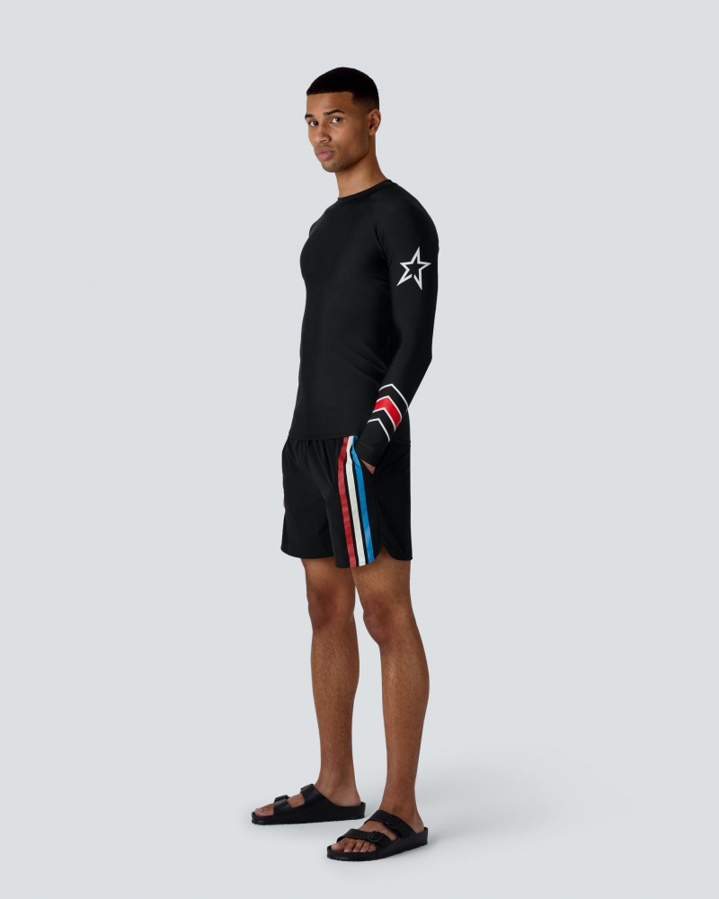 Perfect Moment Chevron Rainbow Rash Guard Noir | 814790JWV