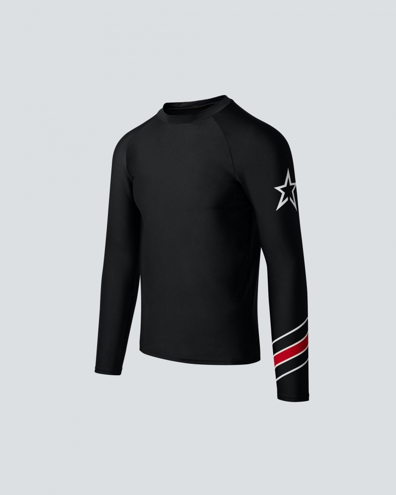 Perfect Moment Chevron Rainbow Rash Guard Noir | 814790JWV