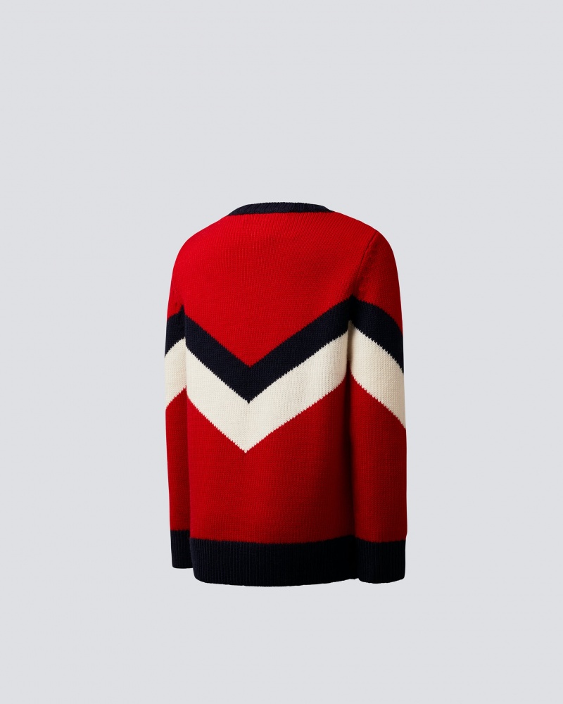 Perfect Moment Chevron Ski Merino Laine Pull Rouge | 019834OLG