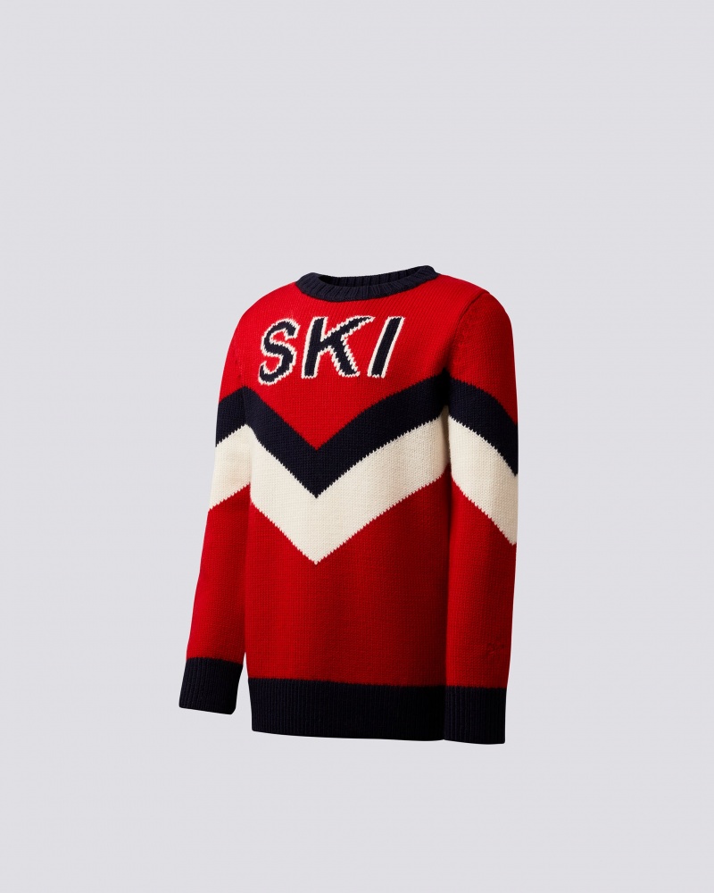 Perfect Moment Chevron Ski Merino Laine Pull Rouge | 019834OLG