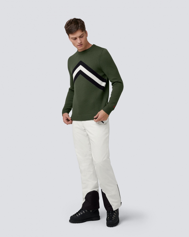 Perfect Moment Chevron Stripe Merino Laine Pull Vert Foncé | 367508BAH