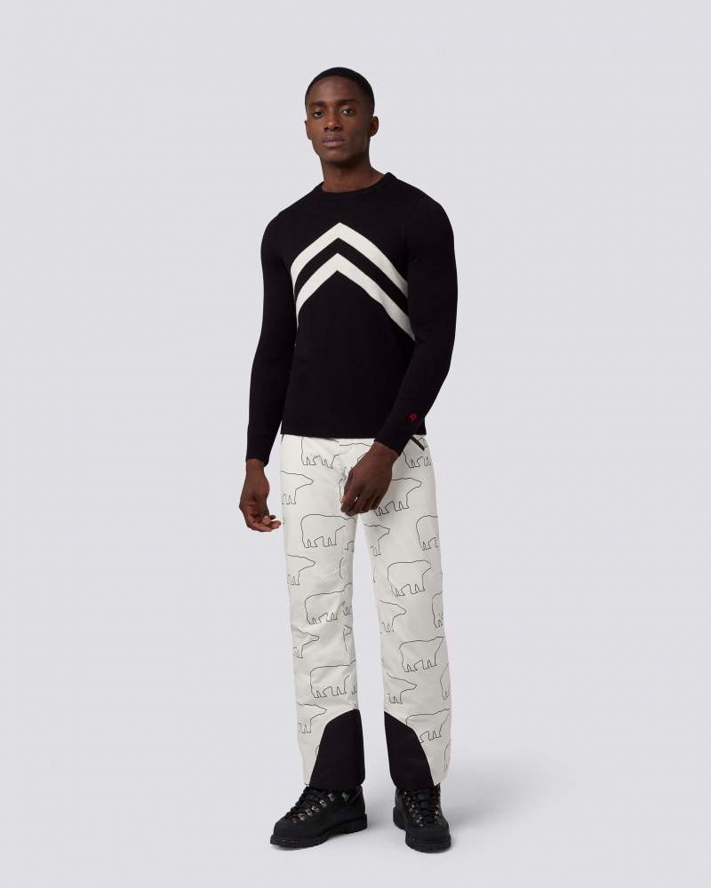 Perfect Moment Chevron Stripe Merino Laine Pull Noir | 536812XDZ