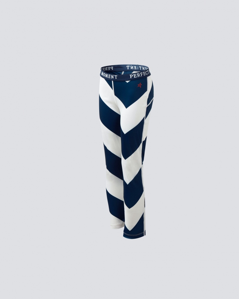 Perfect Moment Chevron Thermal Pant Bleu Marine Blanche | 860397HCO
