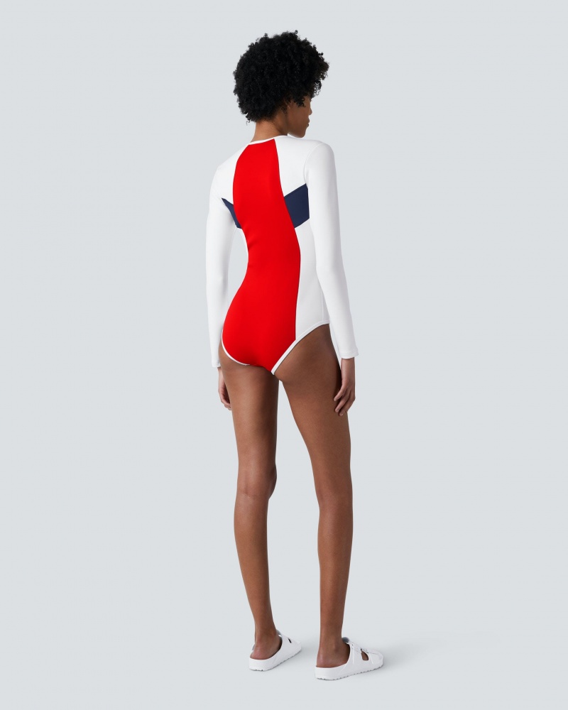 Perfect Moment Chevron Wetsuit Blanche Rouge | 038279LTX