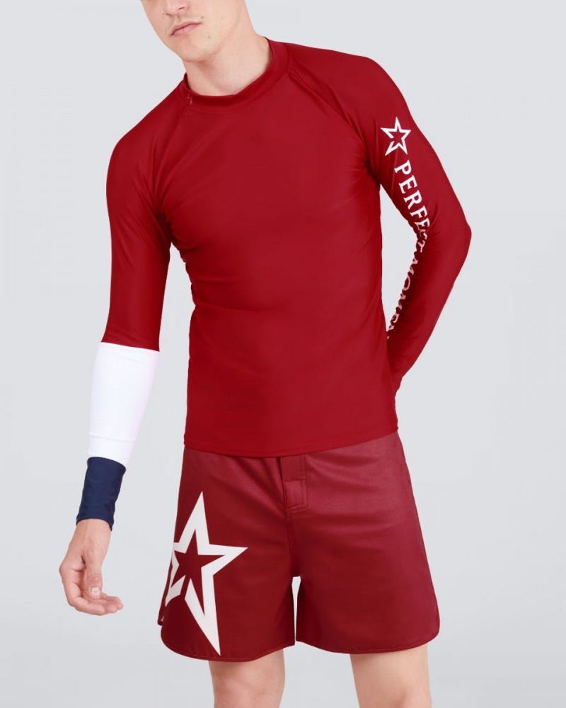 Perfect Moment Colour-Block Rash Guard Rouge | 437819JIQ