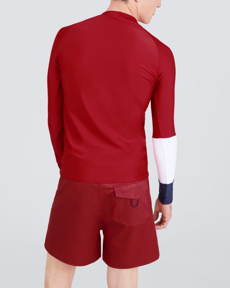 Perfect Moment Colour-Block Rash Guard Rouge | 437819JIQ