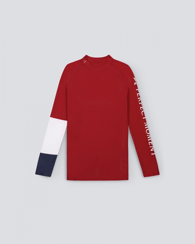 Perfect Moment Colour-Block Rash Guard Rouge | 437819JIQ