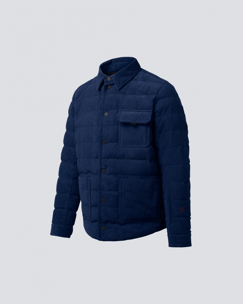 Perfect Moment Corduroy Down Shirt Jacket Bleu Marine | 962304ZVC