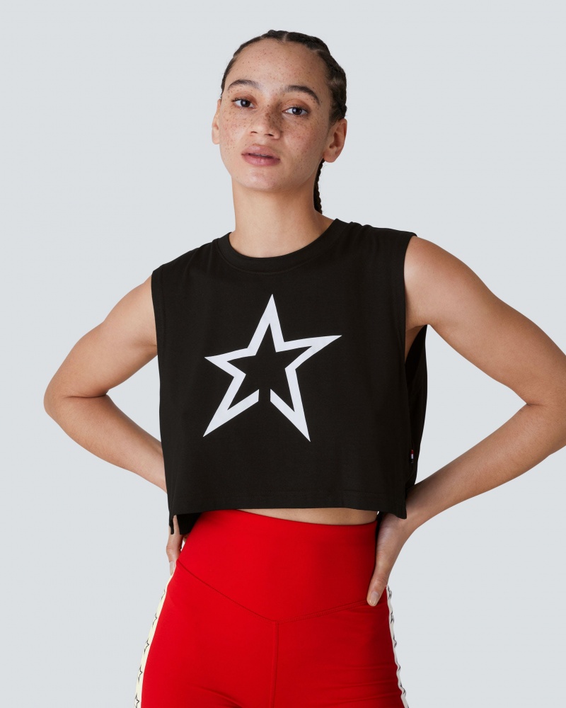 Perfect Moment Cropped Star Tank Noir | 825967AUI