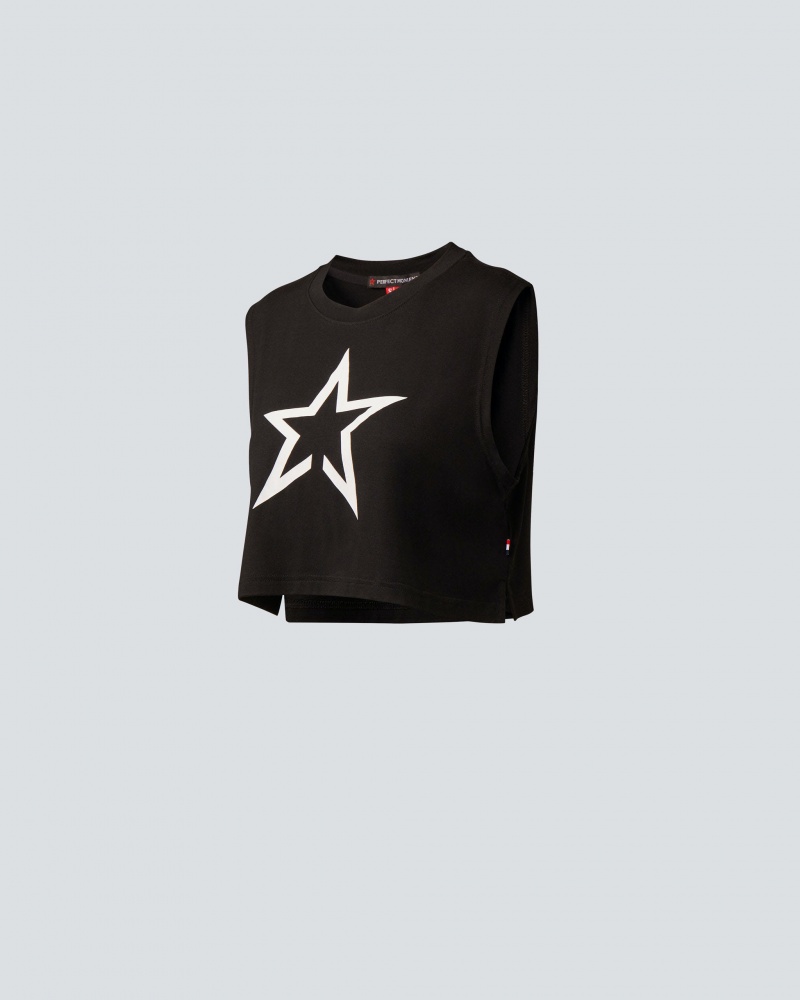 Perfect Moment Cropped Star Tank Noir | 825967AUI