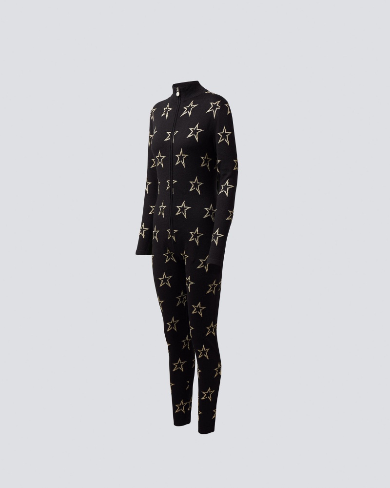 Perfect Moment Floro Star Merino Laine Jumpsuit Noir | 239750LEW