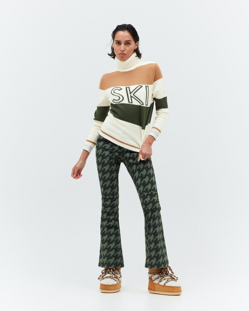 Perfect Moment Houndstooth Aurora Flare Pant Vert Foncé Noir | 356120BQI
