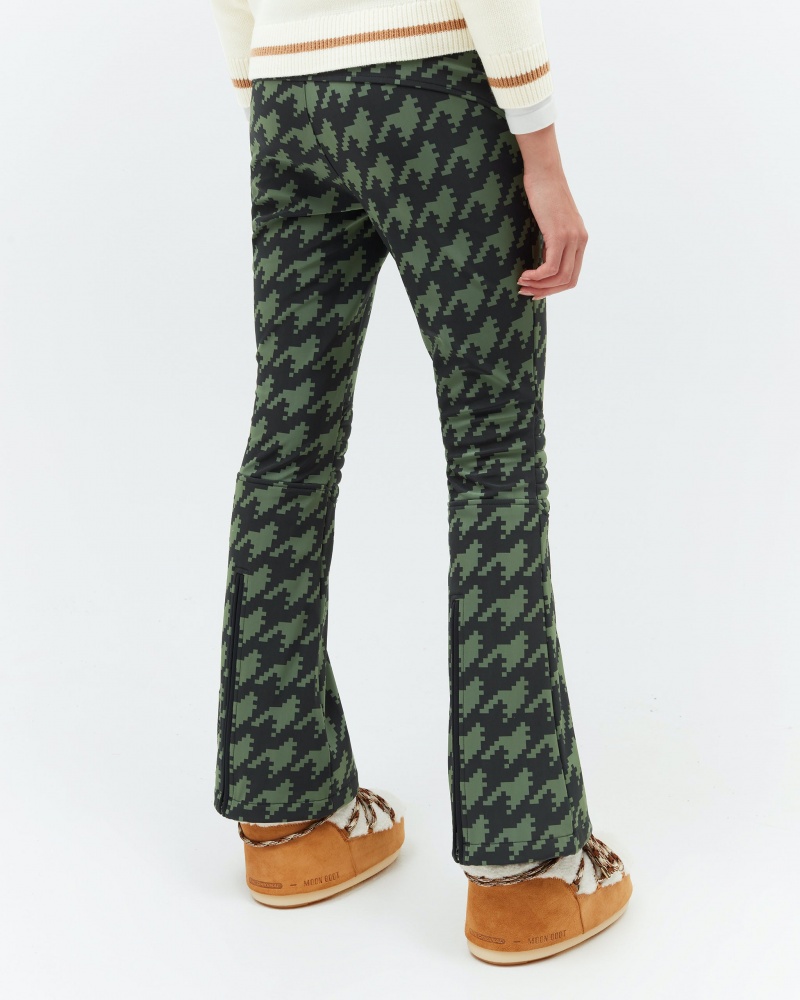Perfect Moment Houndstooth Aurora Flare Pant Vert Foncé Noir | 356120BQI