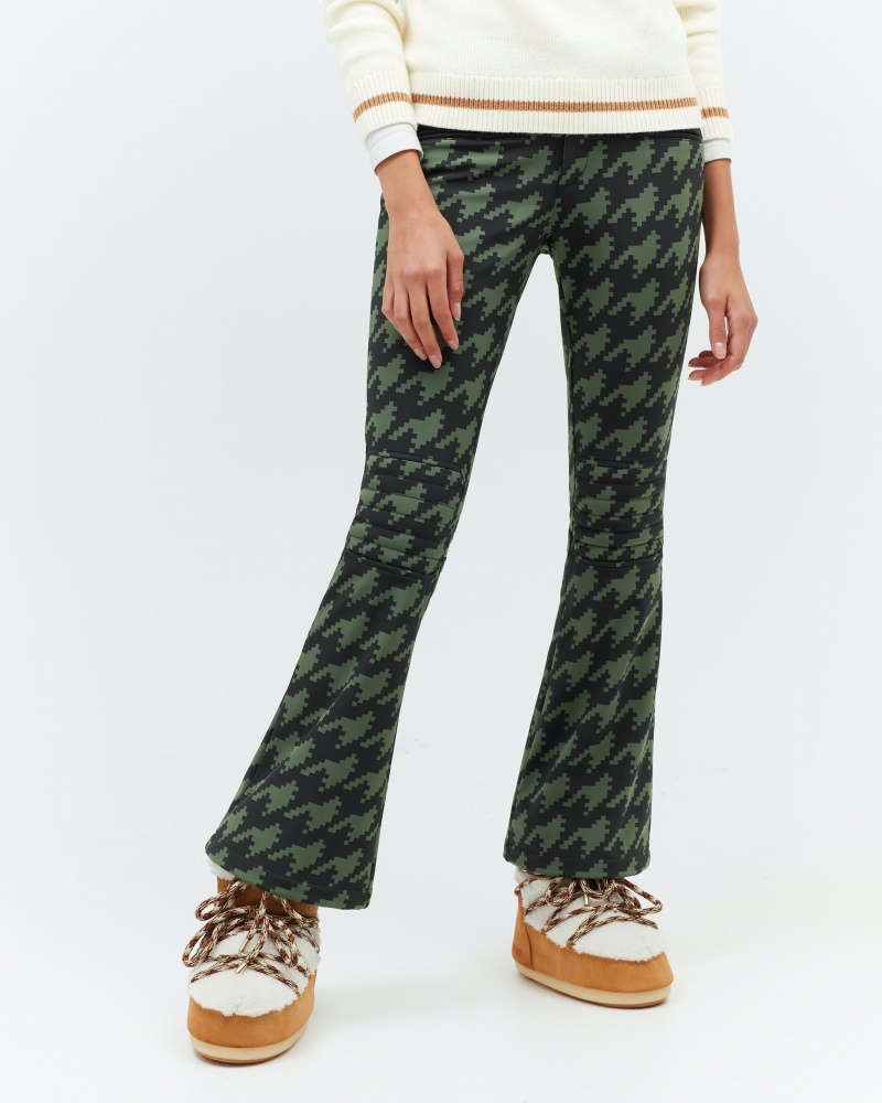 Perfect Moment Houndstooth Aurora Flare Pant Vert Foncé Noir | 356120BQI