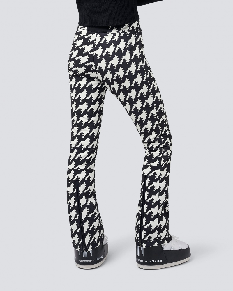 Perfect Moment Houndstooth Aurora High Taille Flare Pant Noir Blanche | 672509DHK